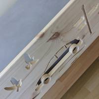 Rausfallschutz aus Holz mit AUTOS Motiv , Bettgitter für Kinderbett (100 cm breit) Bild 3