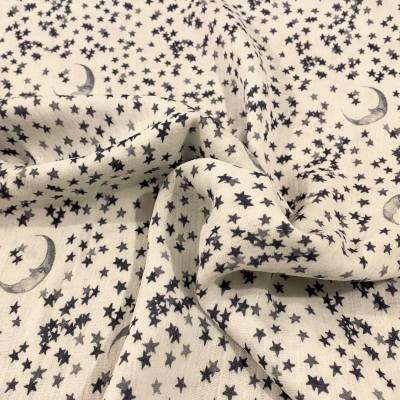 ab 50cm Musselin Moon & Stars Stoff Baumwolle - Double Gauze Krinkelmusselin