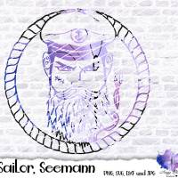 Sailor, Seemann, aus dem Designer für euch, Adventskalender, druckbare Schneidedatei DXF, SVG,PNG, JPEG Bild 1