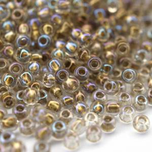 Toho Seed Beads 11/0 Inside-Color Crystal / Gold-Lined Bild 1