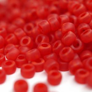 10g Czech Seed Beads Matubo, 8/0 Matte Opal Red Bild 1