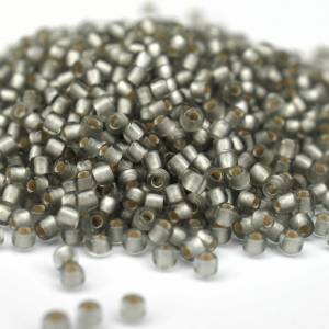Toho Seed Beads 11/0 Silver Lined Frosted Black Diamond Bild 1