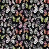 Jersey Schmetterlinge schwarz - bunt, Swafing Theo, Damenstoff Meterware Bild 1