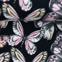 Jersey Schmetterlinge schwarz - bunt, Swafing Theo, Damenstoff Meterware Bild 3