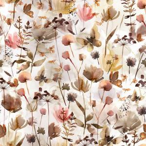 ab 50cm Jersey Autumn Flowers Watercolor - Herbstblumen Aquarell Druckstoff Bild 1