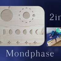 2in1 _ Bettablage & Rausfallschutz _ aus Holz mit MONDPHASEN Motiv _ Bettgitter / Bettablage (40 cm breit) Bild 5