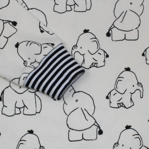 Langarmshirt Longsleeve Pullover T-Shirt Elefanten Mädchen Junge Baby handmade Kinderkleidung ecru schwarz weiß Bild 2