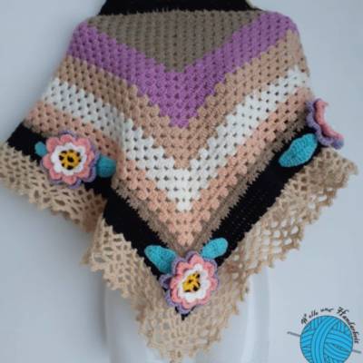 Dreieckstuch mit Rosen