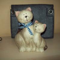 Katzen Paar aus Terracotta  - zum basteln für Geldgeschenke Bild 1