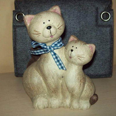 Katzen Paar aus Terracotta  - zum basteln für Geldgeschenke