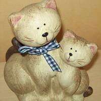 Katzen Paar aus Terracotta  - zum basteln für Geldgeschenke Bild 2