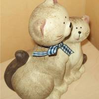 Katzen Paar aus Terracotta  - zum basteln für Geldgeschenke Bild 3
