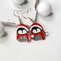 Ohrringe Pinguin mit Weihnachtsmütze • Ohrhänger | Ohrschmuck | Weihnachten Bild 1