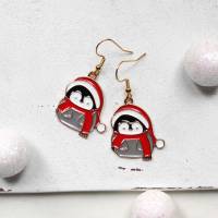 Ohrringe Pinguin mit Weihnachtsmütze • Ohrhänger | Ohrschmuck | Weihnachten Bild 2