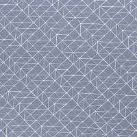 Baumwolle geometrische Linien rauchblau weiß, Baumwollstoff Kurt Swafing, Stoffe Meterware Bild 1