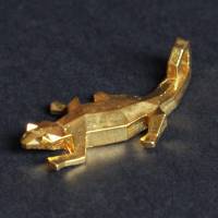 Salamander Anhänger 49mm, 925er Silber, vergoldet Bild 4