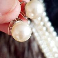 Ohrringe Silber mit Perle, klassischer Brautschmuck Bild 1