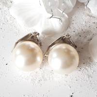 Ohrringe Silber mit Perle, klassischer Brautschmuck Bild 4
