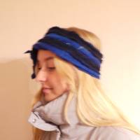 warmes Stirnband aus Filz, Ohrenschützer, Haarband, Ohrenwärmer aus besonders weicher Wolle in blau, Bild 10