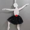 Reserviert für Melanie 5 Ballerinen nach Wunsch Hänge-Deko BALLERINA in weiß-schwarz Tänzerin Bild 1