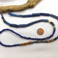 Strang mit antiken Perlen gefunden in Mali - Mix-Strang ca. 65cm - antike Nila Glasperlen, Aggrey- und Tonperlen Bild 6