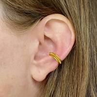 Ear Cuff Ring klein Gold beidseitig zu tragen Ohrklemme Ohrmanschette Ohrschmuck Fakepiercing Bild 1