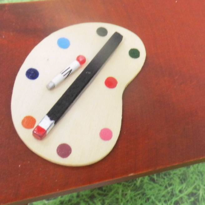 Miniatur Farbpalette  Malpalette für den Schreibtisch zur Dekoration oder zum Basteln für Geschenke oder Puppenhaus