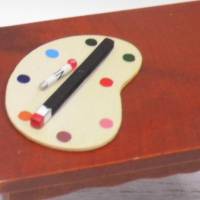 Miniatur Farbpalette  Malpalette für den Schreibtisch zur Dekoration oder zum Basteln für Geschenke oder Puppenhaus Bild 2