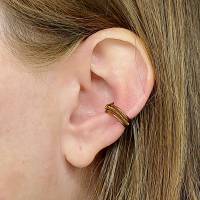 Ear Cuff Ring klein Antikbronze beidseitig zu tragen Ohrklemme Ohrmanschette Ohrschmuck Fakepiercing Bild 1