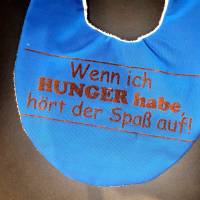 Baby- Lätzchen, Latzerl, "Hunger" blau Bild 2
