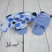 Gr.16 Baby Stiefel aus Walk / Überzieher für Babys und Krabbelkinder Blau Wale Bild 2