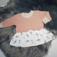 Babypulli Sweatshirt Girly Sweater Mädchenkleid Kleid mit Tunika Rock in Gr. 62 Bild 1