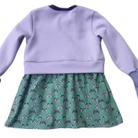 Girly Sweater/Winter mit Schößchen - Mädchenkleid - Größe 110 - flieder mint Bild 2