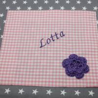 Kinderschürze grau rosa Blume mit Namen / Schürze für Kinder / Kochschürze / Backschürze Bild 3