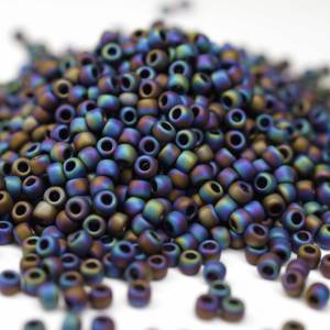 Toho Seed Beads 11/0 Opaque Frosted Rainbow Iris Bild 1