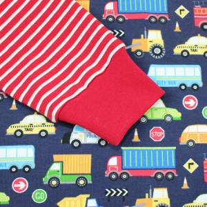 Autos Langarmshirt Longsleeve T-Shirt Streifen marine rot Junge Kinderkleidung handmade Bild 2
