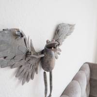Ikarus, fliegender Frosch, geflügelter Frosch, Flügel, Frosch Skulptur, 3D Frosch, Wandobjekt, Frosch Figur Bild 4