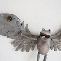 Ikarus, fliegender Frosch, geflügelter Frosch, Flügel, Frosch Skulptur, 3D Frosch, Wandobjekt, Frosch Figur Bild 6