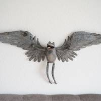 Ikarus, fliegender Frosch, geflügelter Frosch, Flügel, Frosch Skulptur, 3D Frosch, Wandobjekt, Frosch Figur Bild 7