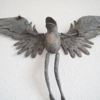 Ikarus, fliegender Frosch, geflügelter Frosch, Flügel, Frosch Skulptur, 3D Frosch, Wandobjekt, Frosch Figur Bild 8
