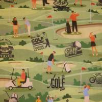 14,50 EUR/m Baumwollstoff Golf Golfspieler Golfplatz Digitaldruck Webware 100% Baumwolle Bild 1