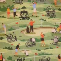 14,50 EUR/m Baumwollstoff Golf Golfspieler Golfplatz Digitaldruck Webware 100% Baumwolle Bild 6