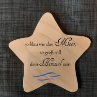 Erinnerung an Sternenkind, Geschenk für Sterneneltern, Stern aus Holz mit Welle, Anstatt Trauerkarte, Tod Trauer Bild 1