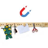 Magnetleiste aus Holz für Kinderzimmer mit STERNE Motiv, inkl. 7x Holzmagnete,  Holzmagnetleiste Bild 2