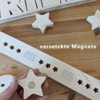 Magnetleiste aus Holz für Kinderzimmer mit STERNE Motiv, inkl. 7x Holzmagnete,  Holzmagnetleiste Bild 5