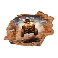 219 Wandtattoo Quad - Loch in der Wand - Offroad Motocross in 6 Größen Kinderzimmer Wanddeko Sticker Bild 1