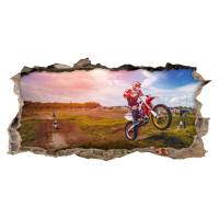 220 Wandtattoo Motocross - Loch in der Wand - Wanddeko Kinderzimmer - in 6 versch. Größen Sticker Bild 1