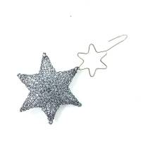 Wandering STARS - gestrickter Stern aus farbigem Kupferdraht mit Christbaumaufhänger, Farb-/Größenwahl ab Bild 8