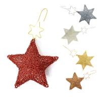 Wandering STARS - gestrickter Stern aus farbigem Kupferdraht mit Christbaumaufhänger, Farb-/Größenwahl ab Bild 9