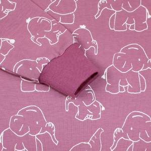 Mädchen Langarmshirt Longsleeve Pullover Elefanten Baby handmade Kinderkleidung altrosa Bild 3